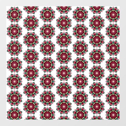 Mandala Muster 02 in tiefrosa Fensteraufkleber (Blatt)