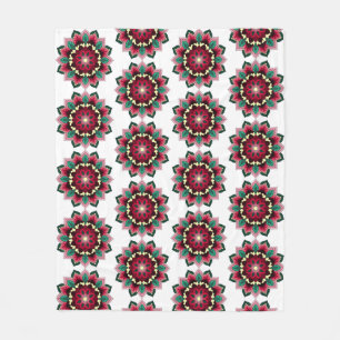 Mandala Muster 02 in tiefrosa Fleece Blanket