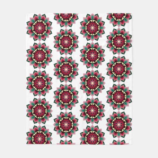 Mandala Muster 02 in tiefrosa Fleece Blanket (Vorderseite)