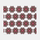 Mandala Muster 02 in tiefrosa Fleece Blanket (Vorderseite (Horizontal))