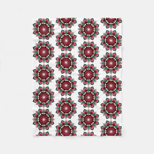 Mandala Muster 02 in tiefrosa Fleece Blanket (Vorderseite)