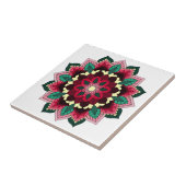 Mandala Muster 02 in tiefrosa Fliese (Seite)