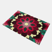Mandala Muster 02 in tiefrosa Fußmatte (Schrägansicht)