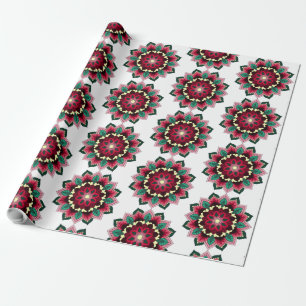 Mandala Muster 02 in tiefrosa Geschenkpapier