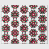 Mandala Muster 02 in tiefrosa Geschenkpapier (Flach)