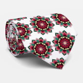 Mandala Muster 02 in tiefrosa Krawatte (Gerollt)