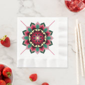 Mandala Muster 02 in tiefrosa Napkin Serviette (Beispiel)
