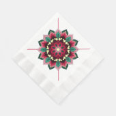 Mandala Muster 02 in tiefrosa Napkin Serviette (Ecke)