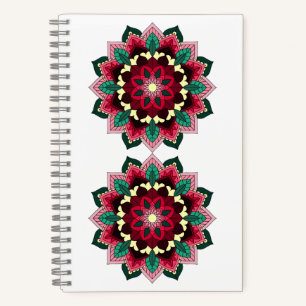 Mandala Muster 02 in tiefrosa Notizblock