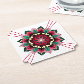 Mandala Muster 02 in tiefrosa Paper Untersetzer (angewinkelt)