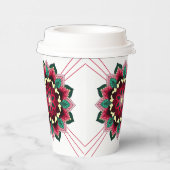 Mandala Muster 02 in tiefrosa Papiertasse Pappbecher (Rechts)