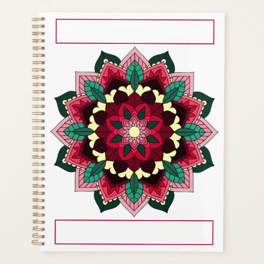 Mandala Muster 02 in tiefrosa Planer (Vorderseite)
