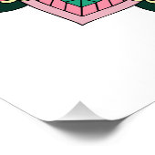 Mandala Muster 02 in tiefrosa Poster (Ecke)