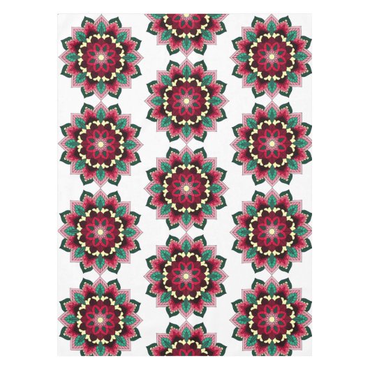 Mandala Muster 02 in tiefrosa Tabletekloth Tischdecke (Vorderseite)