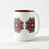 Mandala Muster 02 in tiefrosa Zweifarbige Tasse (VorderseiteRechts)