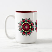 Mandala Muster 02 in tiefrosa Zweifarbige Tasse (Links)