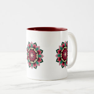 Mandala Muster 02 in tiefrosa Zweifarbige Tasse