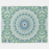 Mandala-Muster an der grünen und blauen Küste Fleecedecke (Vorderseite (Horizontal))