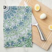 Mandala-Muster an der grünen und blauen Küste Geschirrtuch (Viertel Falte)