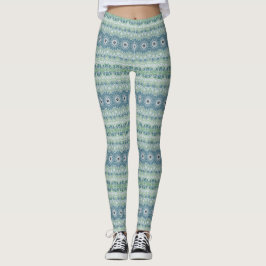 Mandala-Muster an der grünen und blauen Küste Leggings