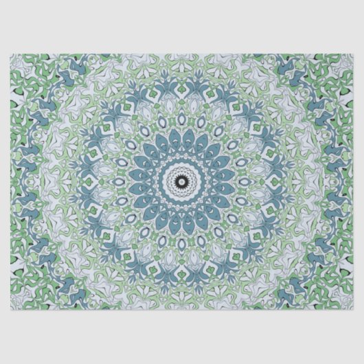 Mandala-Muster an der grünen und blauen Küste Seidenpapier (Vorderseite)