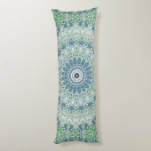 Mandala-Muster an der grünen und blauen Küste Seitenschläferkissen (Rückseite (Vertikal))