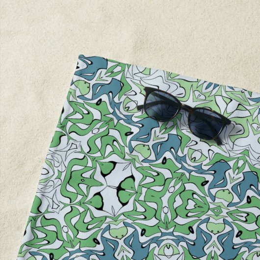 Mandala-Muster an der grünen und blauen Küste Strandtuch (Beispiel)