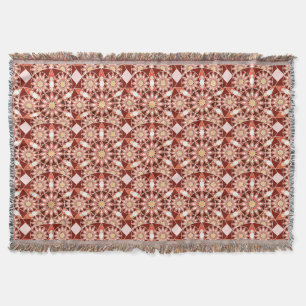 Mandala-Muster, braun, rost, braun, braun, beige Decke