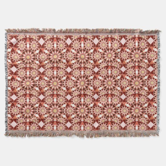 Mandala-Muster, braun, rost, hellbraun, beige Decke (Vorderseite)