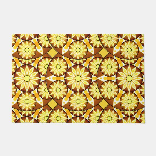 Mandala-Muster, braune und goldene Farbtöne Fußmatte (Vorderseite)