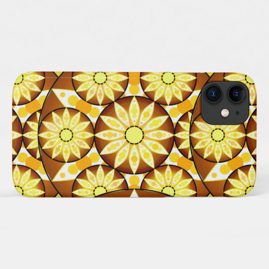 Mandala-Muster, Brauntöne und Gold Case-Mate iPhone Hülle (Rückseite (Horizontal))