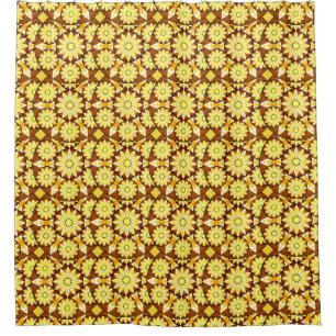 Mandala-Muster, Brauntöne und Gold Duschvorhang