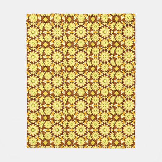 Mandala Muster, Brauntöne und Gold Fleecedecke (Vorderseite)