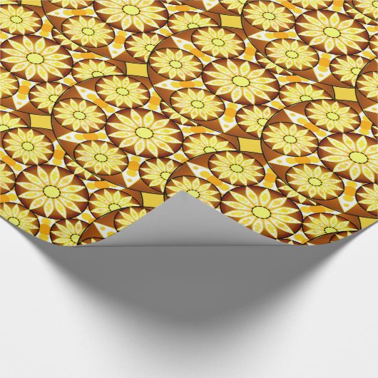 Mandala-Muster, Brauntöne und Gold Geschenkpapier (Ecke)