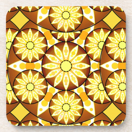 Mandala-Muster, Brauntöne und Gold Getränkeuntersetzer (Vorderseite)
