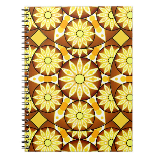 Mandala-Muster, Brauntöne und Gold Notizblock (Vorderseite)