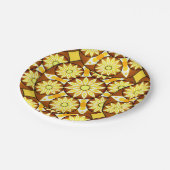 Mandala-Muster, Brauntöne und Gold Pappteller (Schrägansicht)