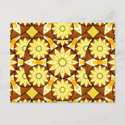 Mandala-Muster, Brauntöne und Gold Postkarte (Vorderseite)