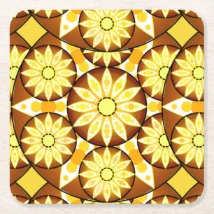 Mandala-Muster, Brauntöne und Gold Rechteckiger Pappuntersetzer