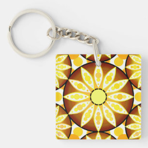 Mandala-Muster, Brauntöne und Gold Schlüsselanhänger