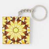 Mandala-Muster, Brauntöne und Gold Schlüsselanhänger (Rückseite)