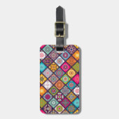 Mandala Muster bunt marokkanisch Gepäckanhänger (Vorderseite vertikal)