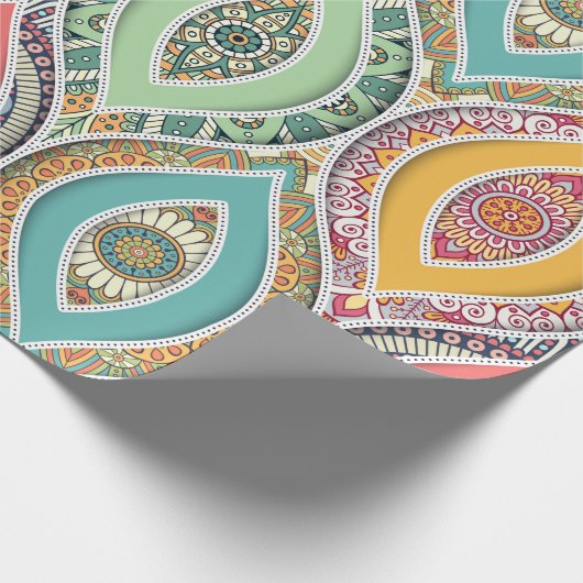 Mandala Muster bunt marokkanisch Geschenkpapier (Ecke)