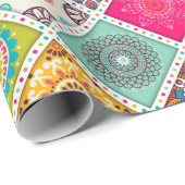 Mandala Muster bunt marokkanisch Geschenkpapier (Rolleneckpunkt)