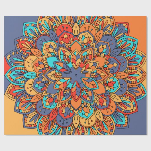Mandala Muster bunt marokkanisch Geschenkpapier (Flach)