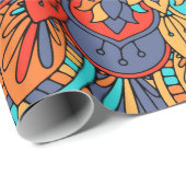 Mandala Muster bunt marokkanisch Geschenkpapier (Rolleneckpunkt)