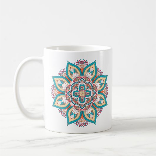 Mandala Muster bunt marokkanisch Kaffeetasse (Links)