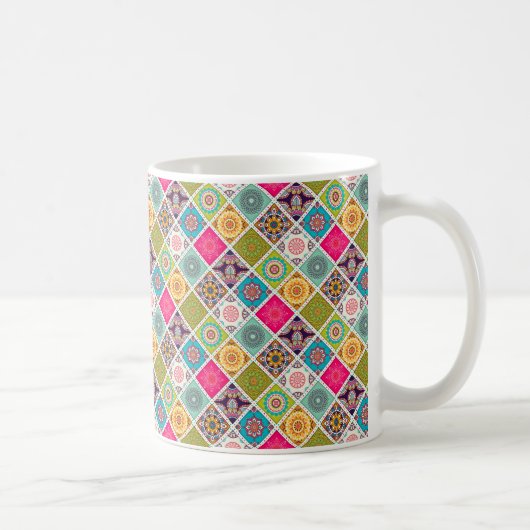 Mandala Muster bunt marokkanisch Kaffeetasse (Rechts)