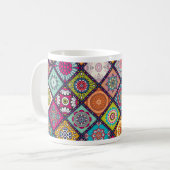 Mandala Muster bunt marokkanisch Kaffeetasse (Vorderseite Links)