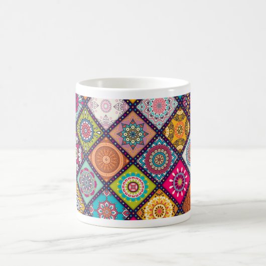 Mandala Muster bunt marokkanisch Kaffeetasse (Mittel)